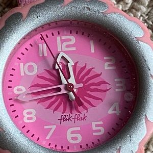 Vintage flik flak watch pink fabric strap girls